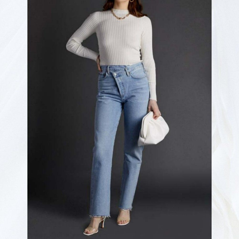 AGOLDE Criss Cross Straight Jeans in DIMENSION Size 30